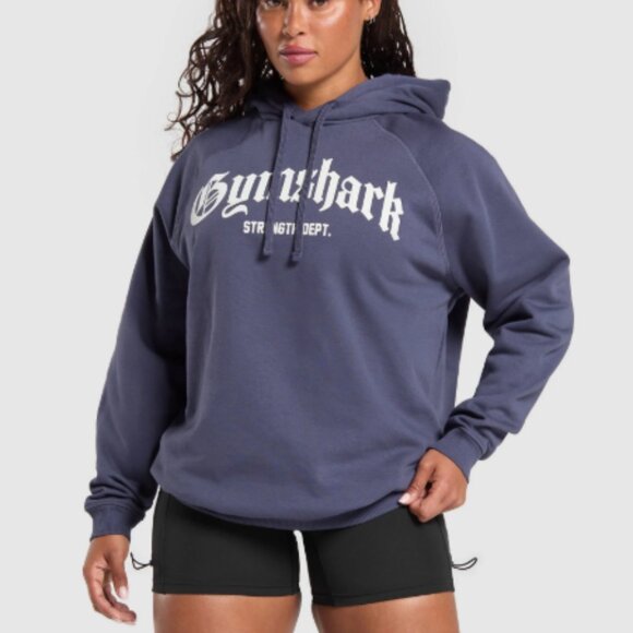 Gymshark Strength Department Graphic Hoodie - Size XL in Weighted Purple - Picture 1 of 9